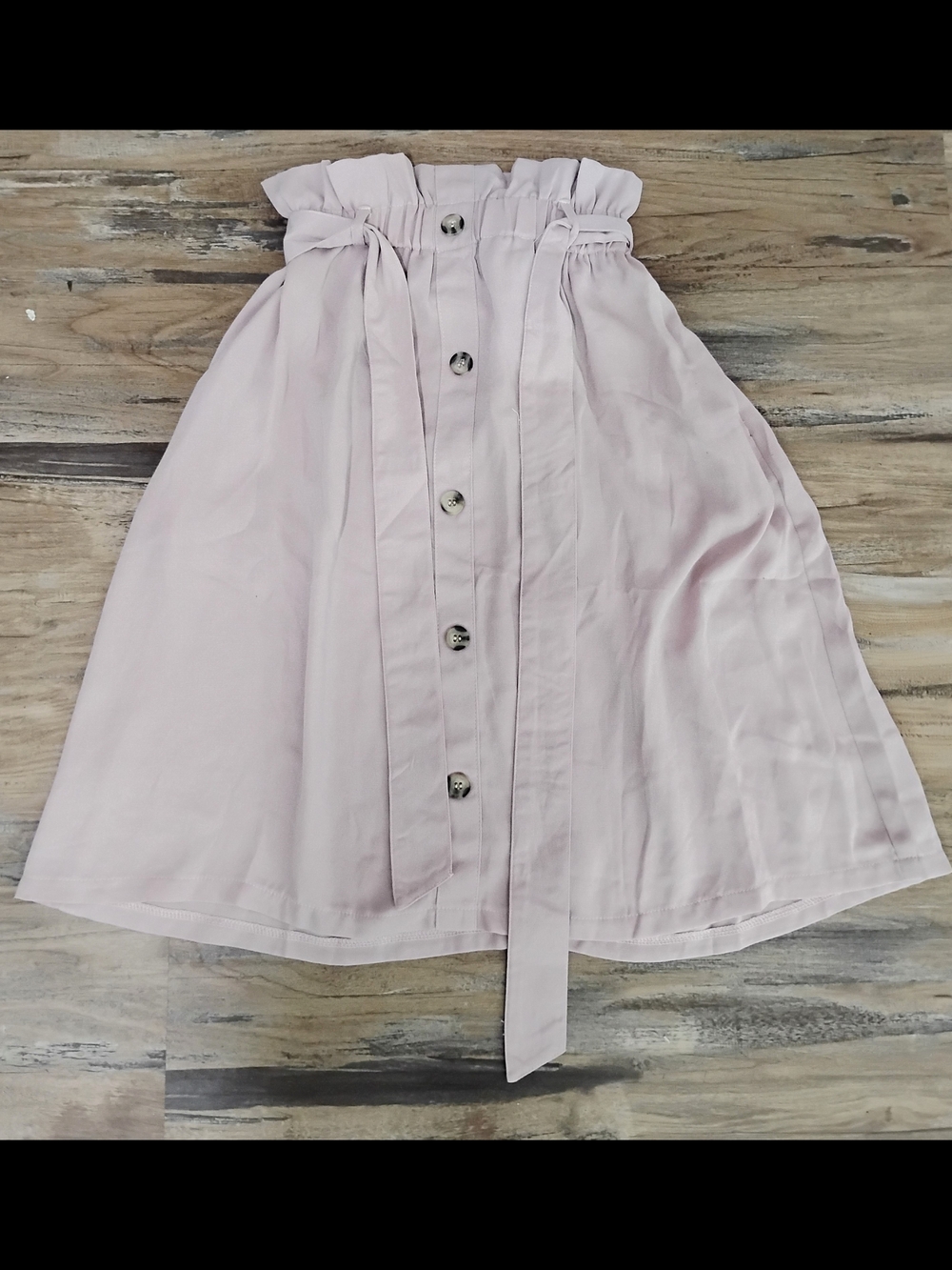 Women's High-Waist Button-Front Pink Skirt -Size S